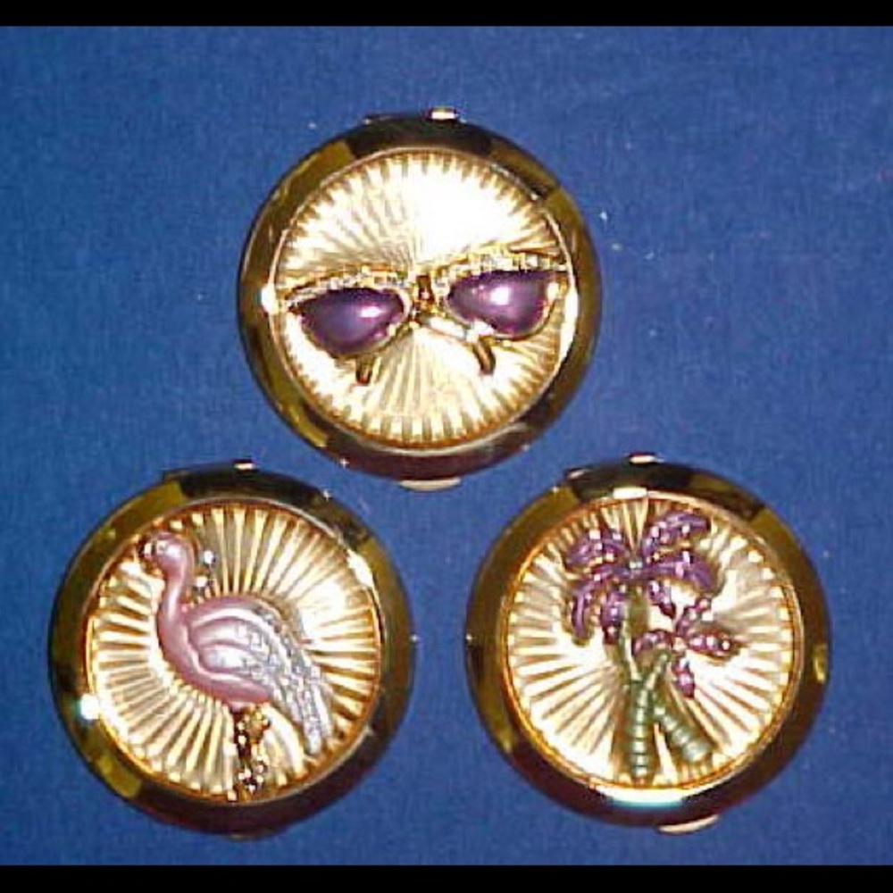NIB mirror compact sunglasses and palm trees set